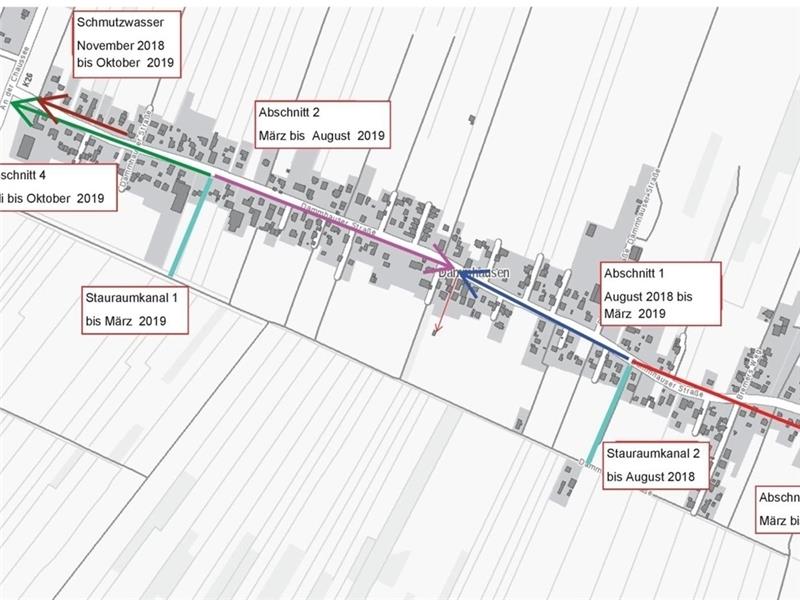 Die Karte zeigt die Ausbaupläne für die Kreisstraße 51 und die Zeitplanungen. Quelle Kreisverwaltung