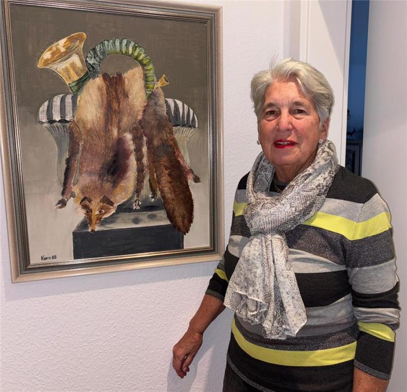 Die Kunst war schon immer Teil ihres Lebens. Dieses Bild hat Grethild Korn für ihren Mann gemalt.