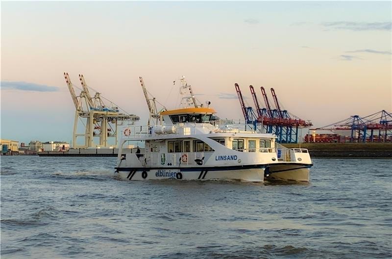 Die Liinsand auf der Elbe im Hamburger Hafen. Foto: Lehmann