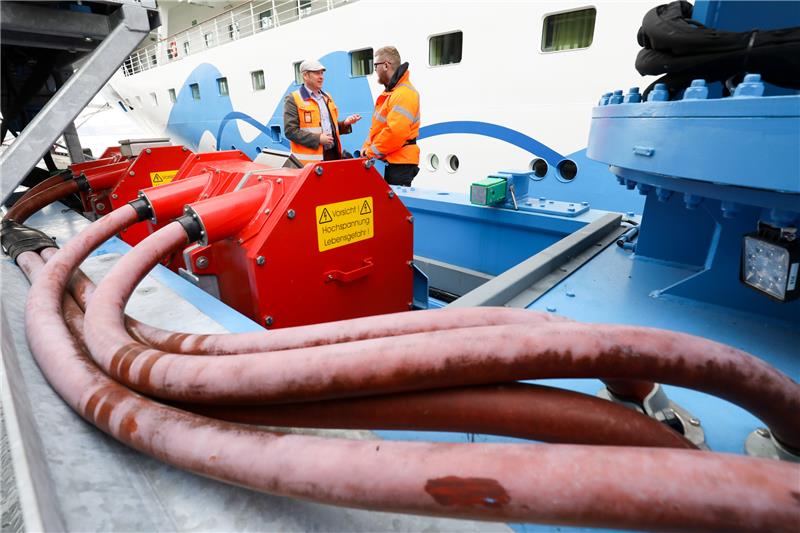 Die Linke in Hamburg fordert eine Pflicht zur Nutzung von Landstrom in der Schifffahrt. Foto: Christian Charisius/dpa