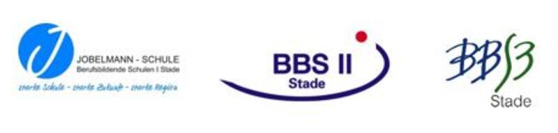 „Bildung öffnet Türen“: Tag der offenen Türen der drei Berufsbildenden Schulen Die Logos der drei Berufsbildenden Schulen in Stade.