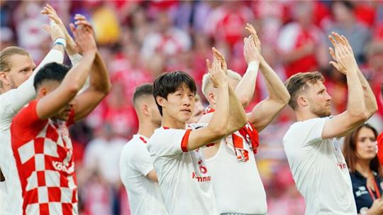 Die Mainzer feiern ihren Heimsieg gegen den BVB.