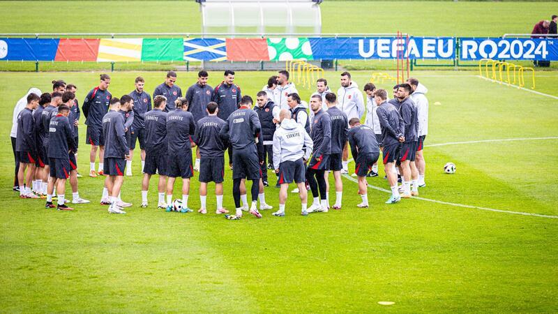 Die Mannschaft beim öffentlichen Training.