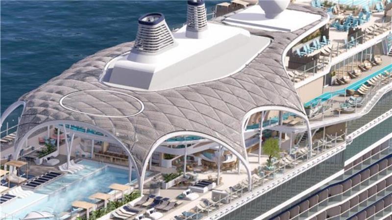 Die „Mein Schiff Relax“ von oben.