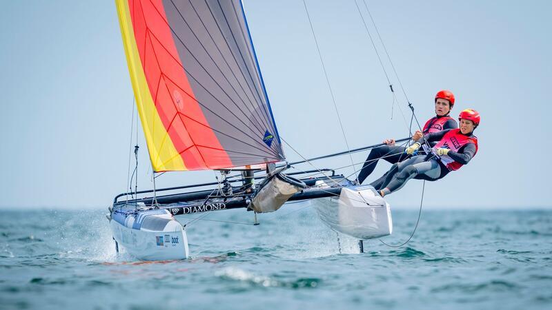 Die Nacra-17-Crew Paul Kohlhoff und Alica Stuhlemmer hier bei der Kieler Woche.