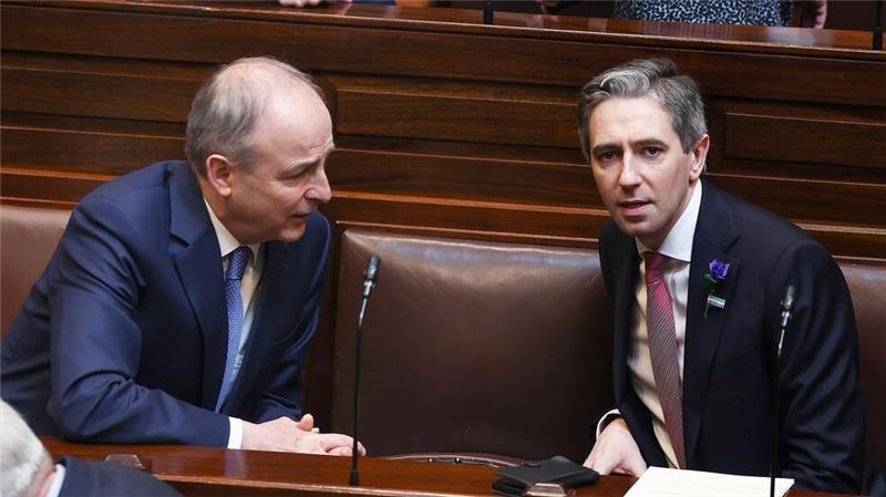 Die Parteien von Simon Harris und Micheál Martin wollen ihre Zusammenarbeit fortsetzen. (Archivbild)