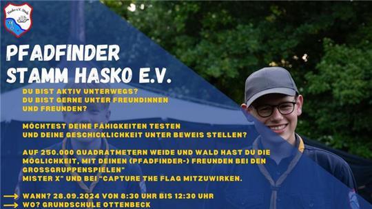 Die Pfadfindergruppe Stamm Hasko lädt zu einem Großgruppenspiel in Ottenbeck ein.
