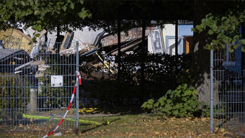 Einsturz von Wolfsburger Kita – „Gott sei Dank“ am Sonntag Die Polizei geht von einer Gasexplosion als mögliche Ursache aus.