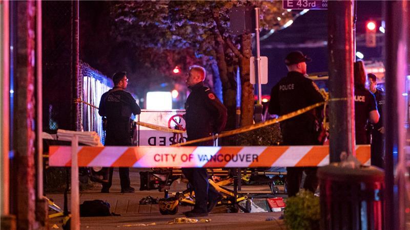 Die Polizei in Vancouver sichert den Tatort.