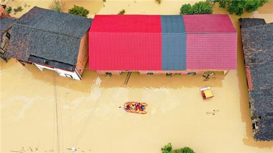 Die Provinz Hunan in China ist besonders von den starken Regenfällen betroffen.