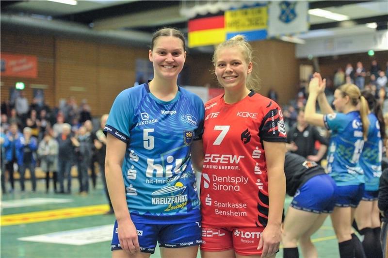 Die Rechtsaußen Maj Nielsen (l.) und Lotta Heider spielen in der neuen Saison zusammen. Foto: Jan Iso Jürgens