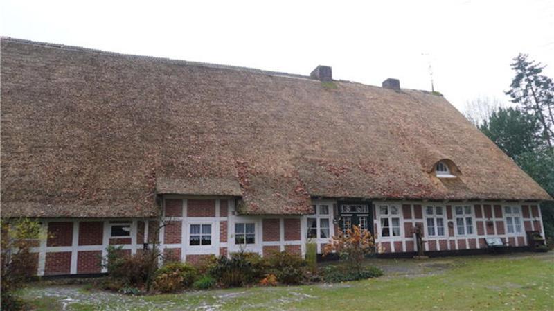 Reetdachsanierung in Lamstedt: 500 Jahre Geschichte erhalten Die Reetdachsanierung auf der Westseite des Hauses wurde von der Stiftung Denkmalschutz unterstützt.