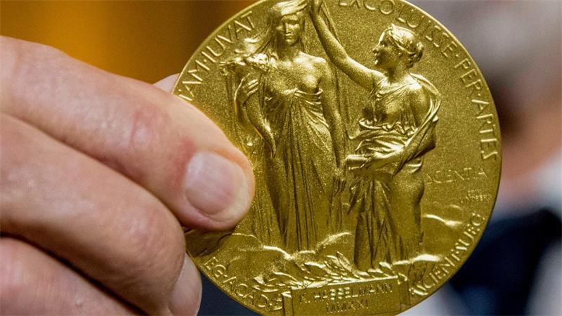 Chemie-Nobelpreis kürt wichtiges Basiswissen für Medikamente Die Rückseite der Nobel-Medaille für Chemie stellt die Natur in Form einer Göttin dar, die aus den Wolken auftaucht. (Illustration)