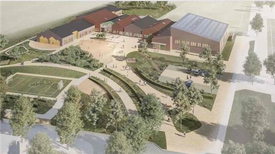 Die Samtgemeinde Horneburg kann sich ohne mehr Geld aus Hannover lediglich die auf dieser Visualisierung dargestellte neue Grundschule in Bliedersdorf leisten.