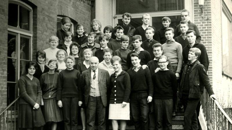Die Schulkasse 1962 kurz vor ihrem Abschluss.