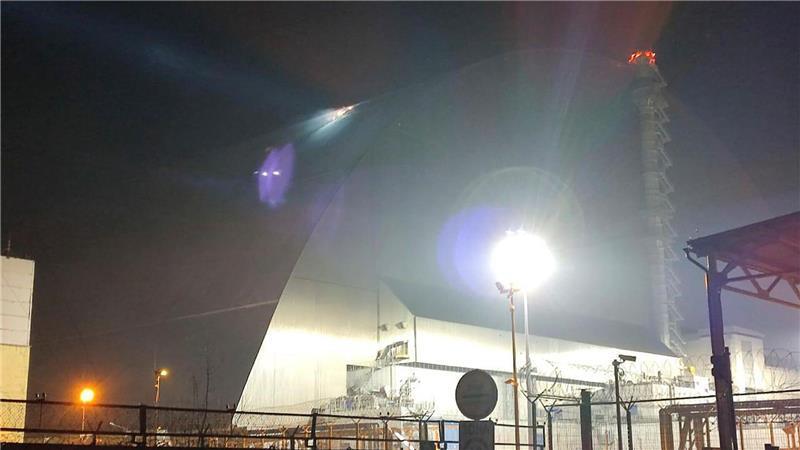 Die Schutzhülle über dem zerstörten Reaktor.