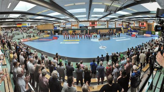 Die Sporthalle Nord bei einem Bundesligaspiel des Buxtehuder SV.