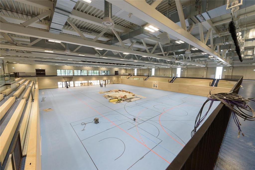 Die Sporthalle Nord kurz vor der Eröffnung.