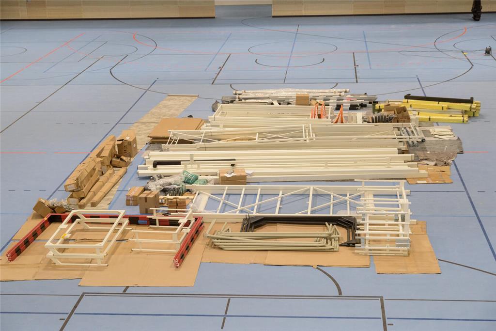 Die Sporthalle Nord kurz vor der Eröffnung.