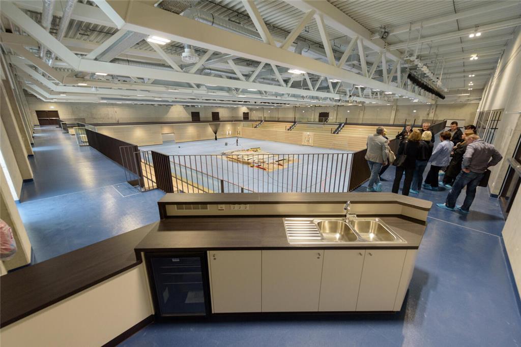 Die Sporthalle Nord kurz vor der Eröffnung.