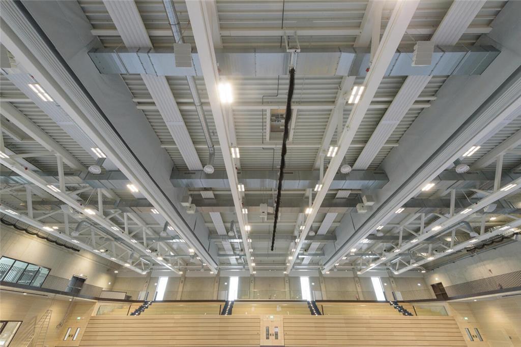 Die Sporthalle Nord kurz vor der Eröffnung.
