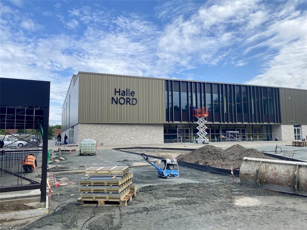 Die Sporthalle Nord kurz vor der Eröffnung.
