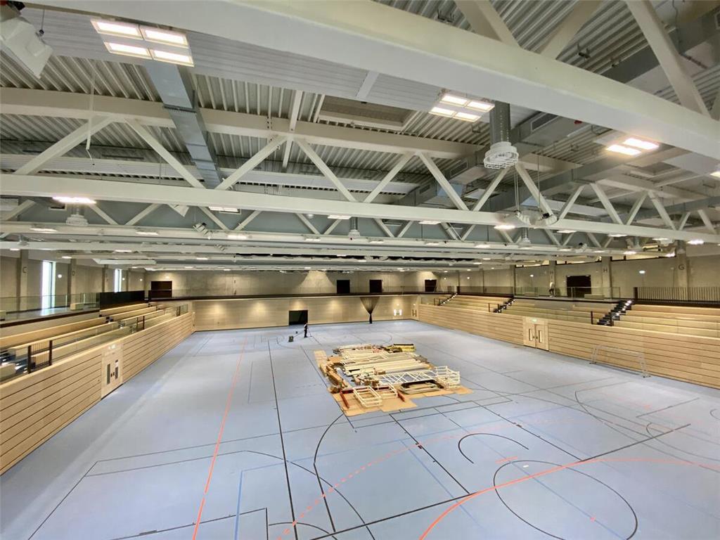 Die Sporthalle Nord kurz vor der Eröffnung.