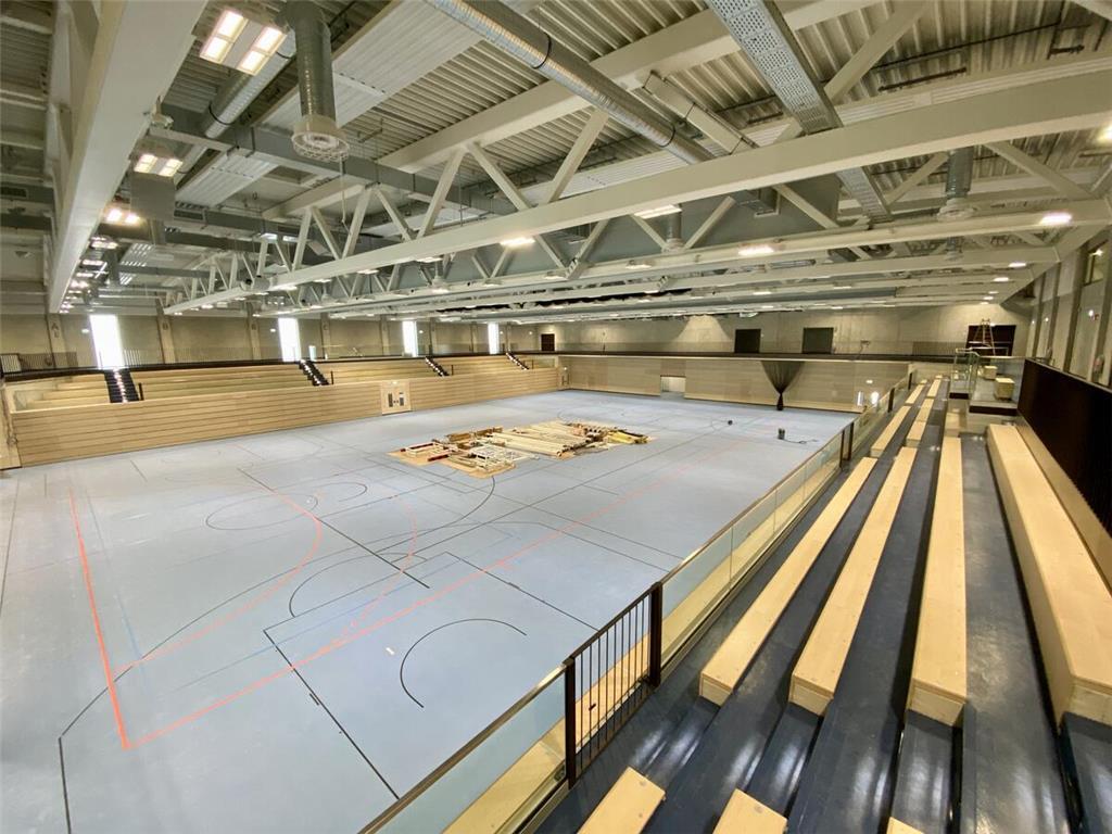 Die Sporthalle Nord kurz vor der Eröffnung.
