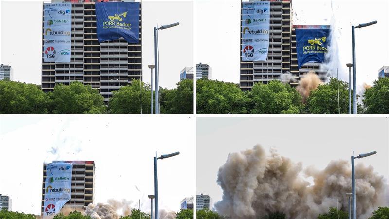 Duisburg sprengt weiteren „Weißen Riesen“ Die Sprengung verlief wie von der Stadt vorgesehen.