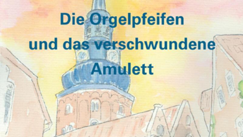Die St.-Cosmae-Kirche ziert das Buch „Die Orgelpfeifen und das verschwundene Amulett“ von Nina Potschka.