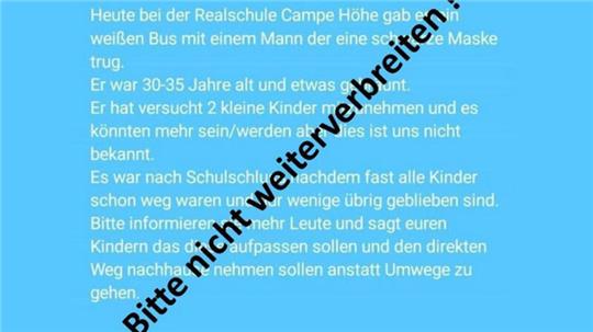 Die Stader Polizei warnt vor einer Falschmeldung.