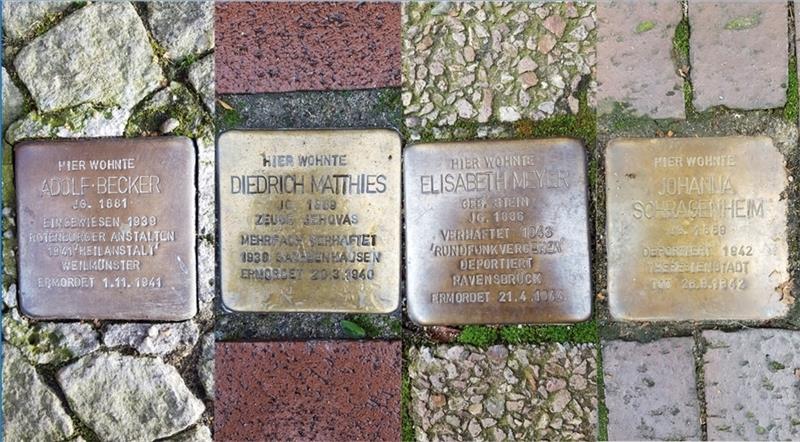Die „Stolpersteine“ erinnern an die Namen und Lebensgeschichten von Menschen, die unter den Nationalsozialisten leiden mussten.