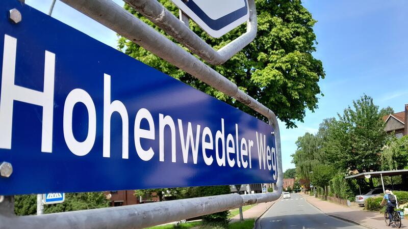 Blick auf die Straße Am Hohenwedel in Stade.