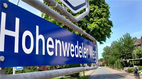 Blick auf die Straße Am Hohenwedel in Stade.