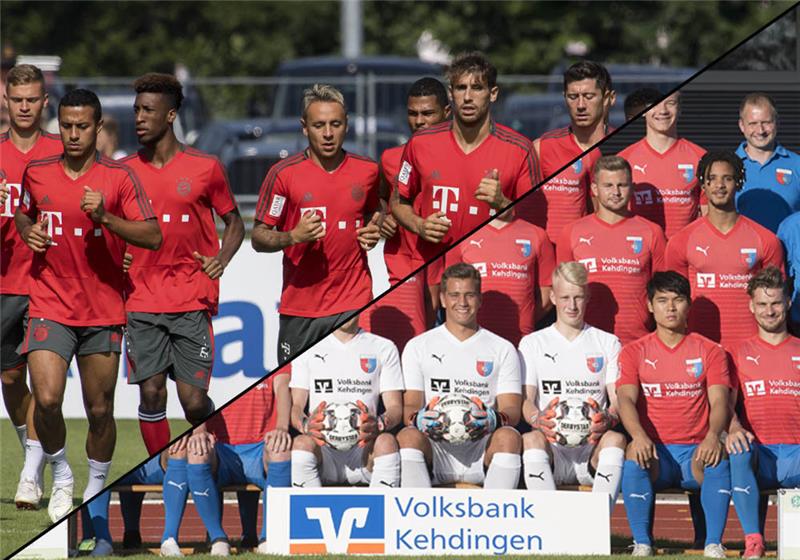 Die Teams des FC Bayern München und der SV Drochterse/Assel im Vergleich. Fotos: dpa/Iso Jürgens