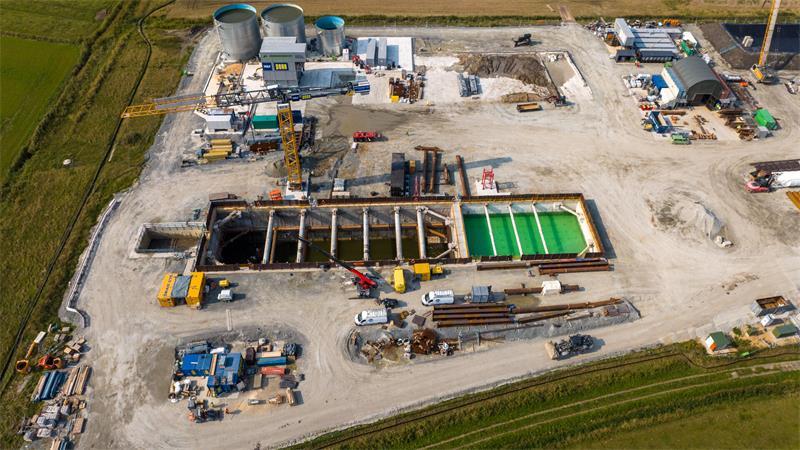 Die Tunnelbaustelle aus der Vogelperspektive.