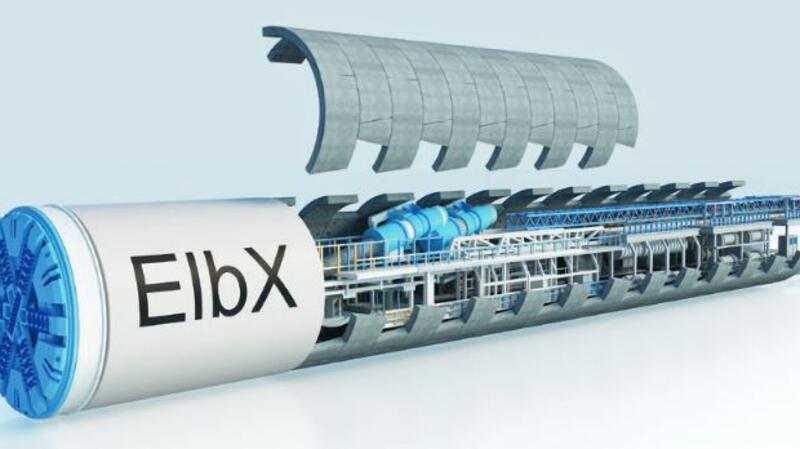 Von Hamelwörden gen Süden: Hier entsteht der Suedlink-Tunnel Die Tunnelbohrmaschine bohrt sich durch die Erde und verlegt dabei die Tunnelsegmente aus in Metallschalungen gegossenen Stahlbetonsegmenten.