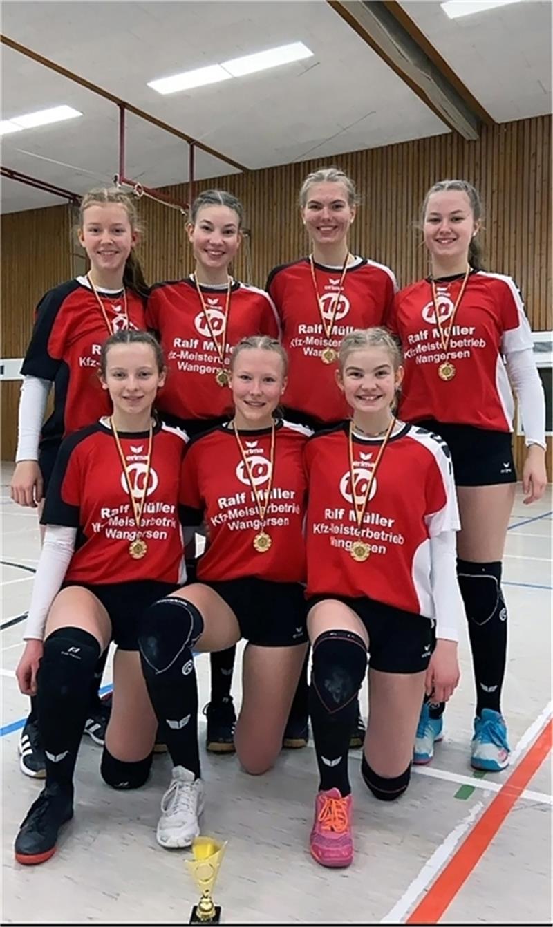 Die U16-Faustballerinnen des MTV Wangersen haben die Norddeutsche Meisterschaft in Bardowick gewonnen. Foto: Verein