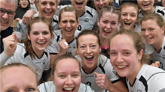 Die VSG Altes Land - hier nach dem Aufstieg - kann es auch in der Oberliga.