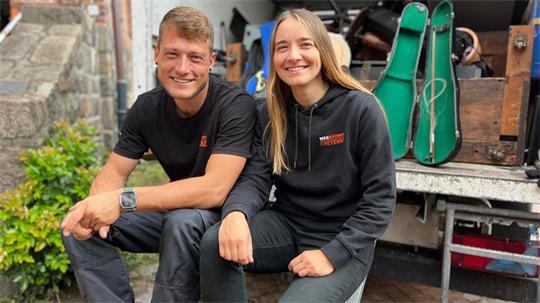 Die WEGräumer: Cheyenne Skrzekowski und Franz Polifke.