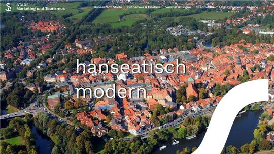 Die Webseite von Stade Marketing und Tourismus.