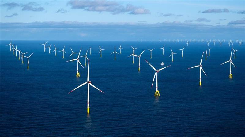 Umfrage: Windbranche blickt optimistisch in die Zukunft Die Windbranche blickt anders als viele andere Industriebereiche positiv in die Zukunft. Sie rechnet auch damit, dass die Windräder auf hoher See immer größer werden (Archivbild)