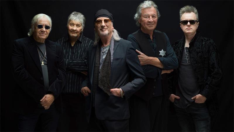 Die aktuelle Besetzung von Deep Purple: Ian Paice, Don Airey, Roger Glover, Ian Gillan und Simon McBride.
