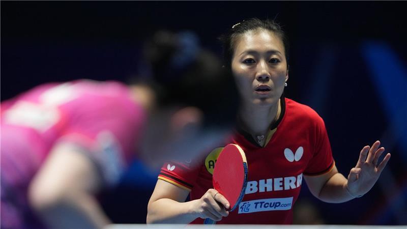 Die deutsche Tischtennis-Nationalspielerin Ying Han im WM-Halbfinale gegen Japan.