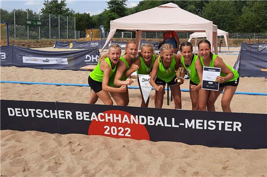 Die deutschen Meisterinnen vom BSV (von links): Pia Pötker, Carla Sievert, Paula Mews, Leni Stolle, Caja Sundermann und Maria Martyn.