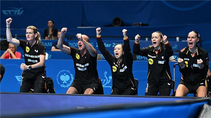 Kaufmann jubelt: Zehnter EM-Titel für Tischtennis-Team Die deutschen Tischtennis-Frauen haben den EM-Titel gewonnen.
