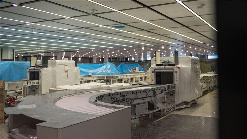 Flughafen München: Platz für sechs Millionen mehr Passagiere Die künftige Handgepäckskontrolle im Erweiterungsbau des Terminal 1 am Münchner Flughafen.