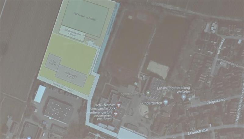 Die neue Grundschule wird - über das Gelände der Oberschule - an die Schulstraße angeschlossen.