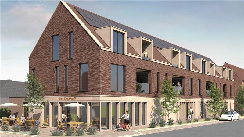 Die neue Mitte im Stader Kopenkamp in der Visualisierung. Sie soll an die vorhandene Bebauung anknüpfen.