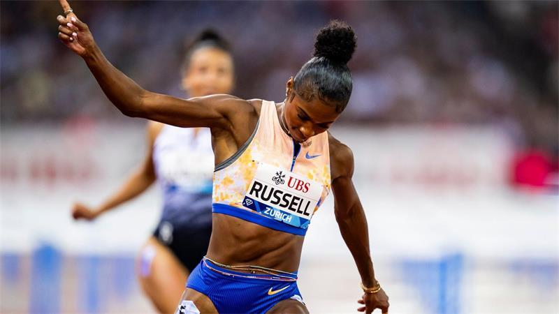 Dos Santos und Russell knacken in Zürich Hürden-Weltrekorde Die schnellste Frau über 100 Meter Hürden: Masai Russell aus den USA.